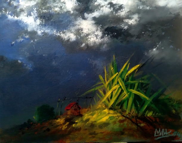 Artist - Sourajata. A Morning light on elephant grass
